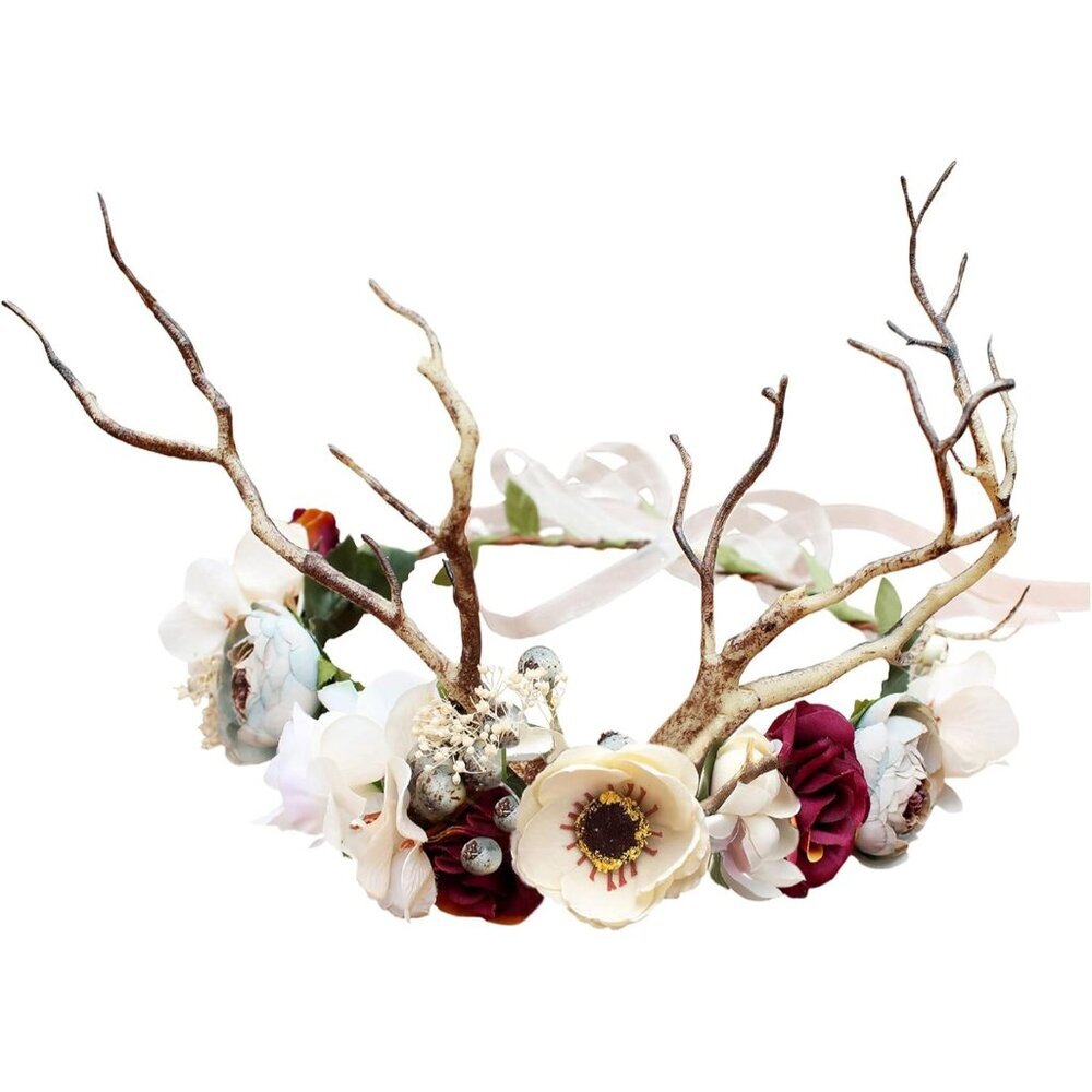 Floral Crown Women Flower Headband Floral Headpiece Halo Wedding Party Festival